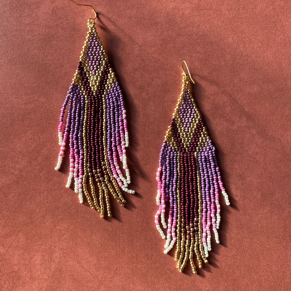 Lira Seed Bead Earrings - Picture 4 of 8